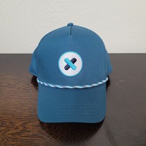 Golf Hat Snapback By &Collar Blue White Adjustable Teal New